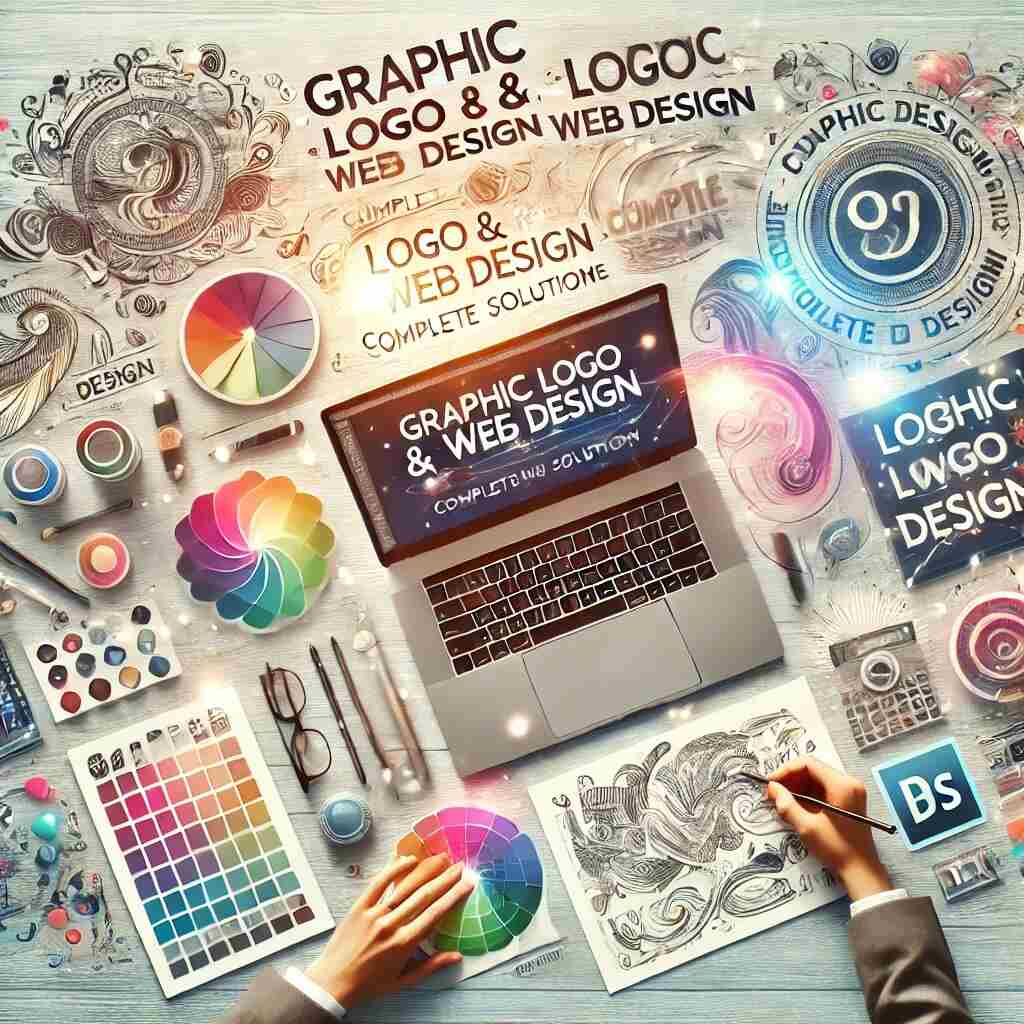 Illustration of app and web development with various icons representing security, speed, and website elements